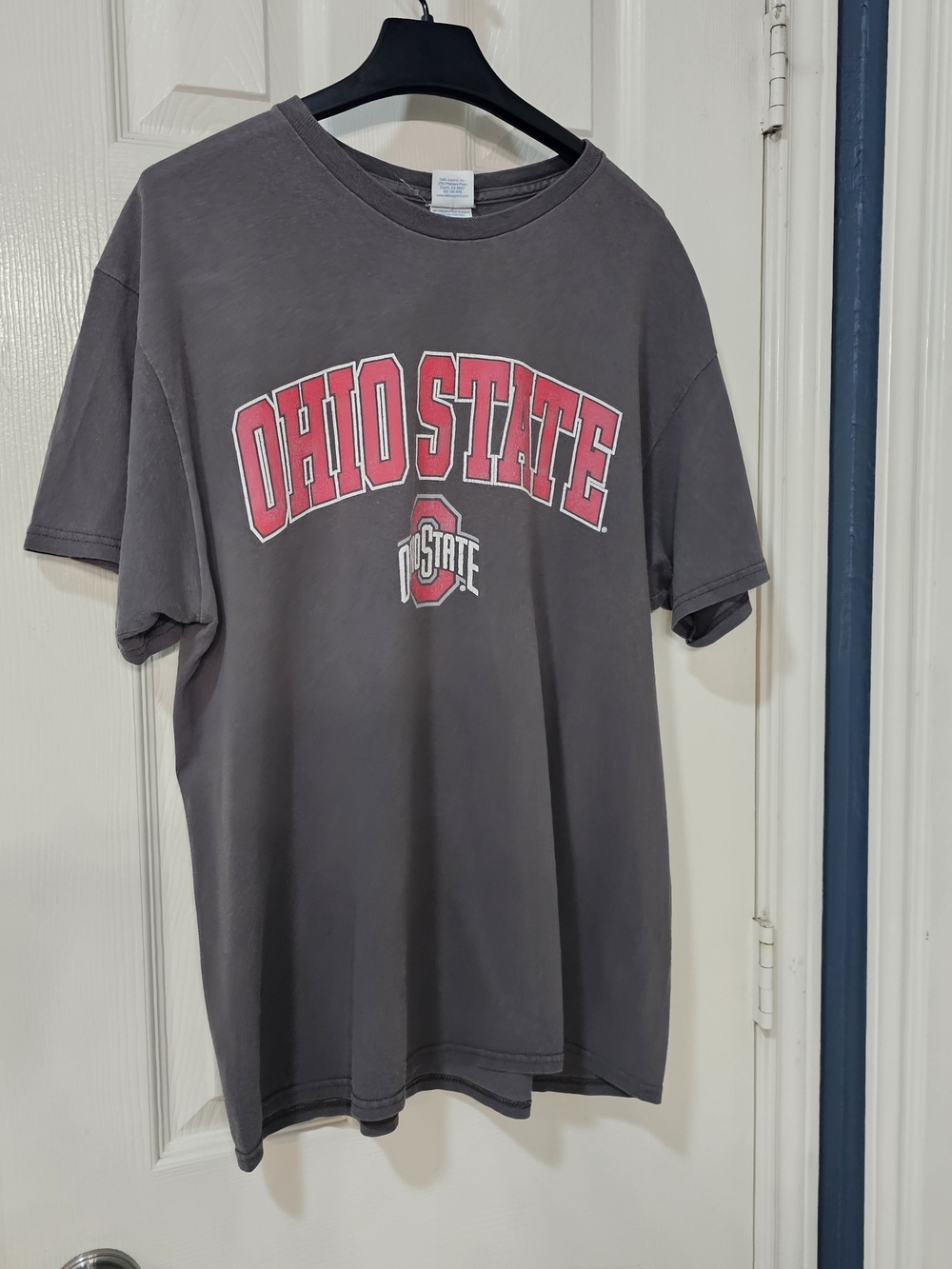 Delta Apparel Large Ohio State Men's Gray Graphic Tee - Ohio State University